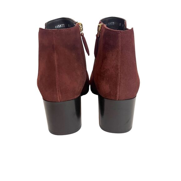 Aquatalia Women's Size 8 Leather Block Heel Brown Rust Suede Ankle Booties $495 - Picture 6 of 10